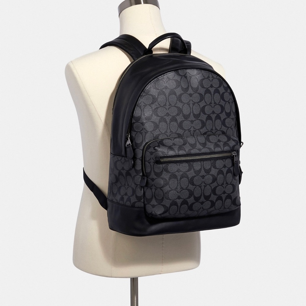 Coach West Backpack In Signature Canvas